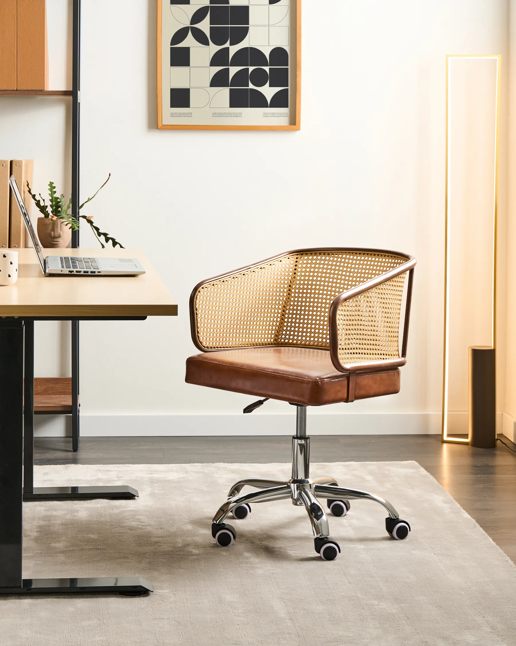 Desk Chair TUCSON Faux Leather Brown_997177