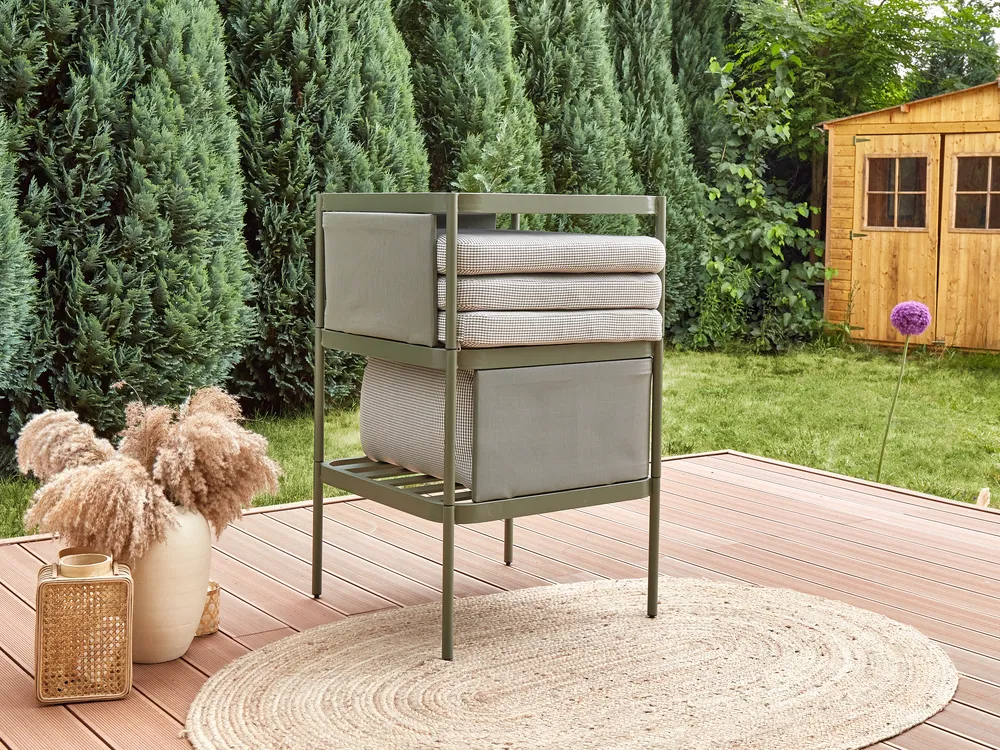 Garden Lounge Set with Table 2 Seater TERRACINA Metal Olive Green_863723