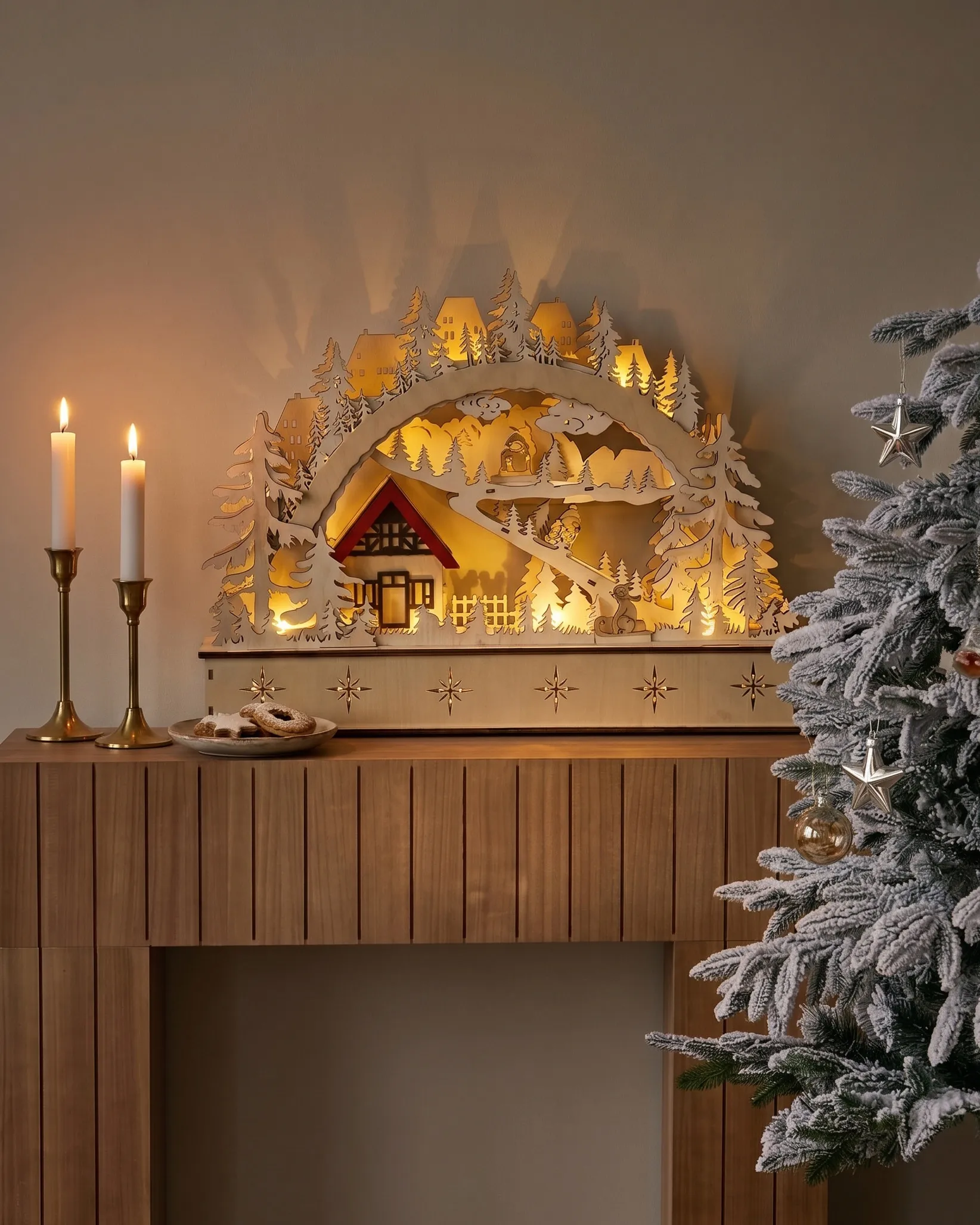 Decorazione natalizia LED GOKSJO 33 cm Marrone chiaro_1016889