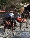 Conjunto de 2 sillas de jardín con cojines LIZZANO Metal Marrón oscuro