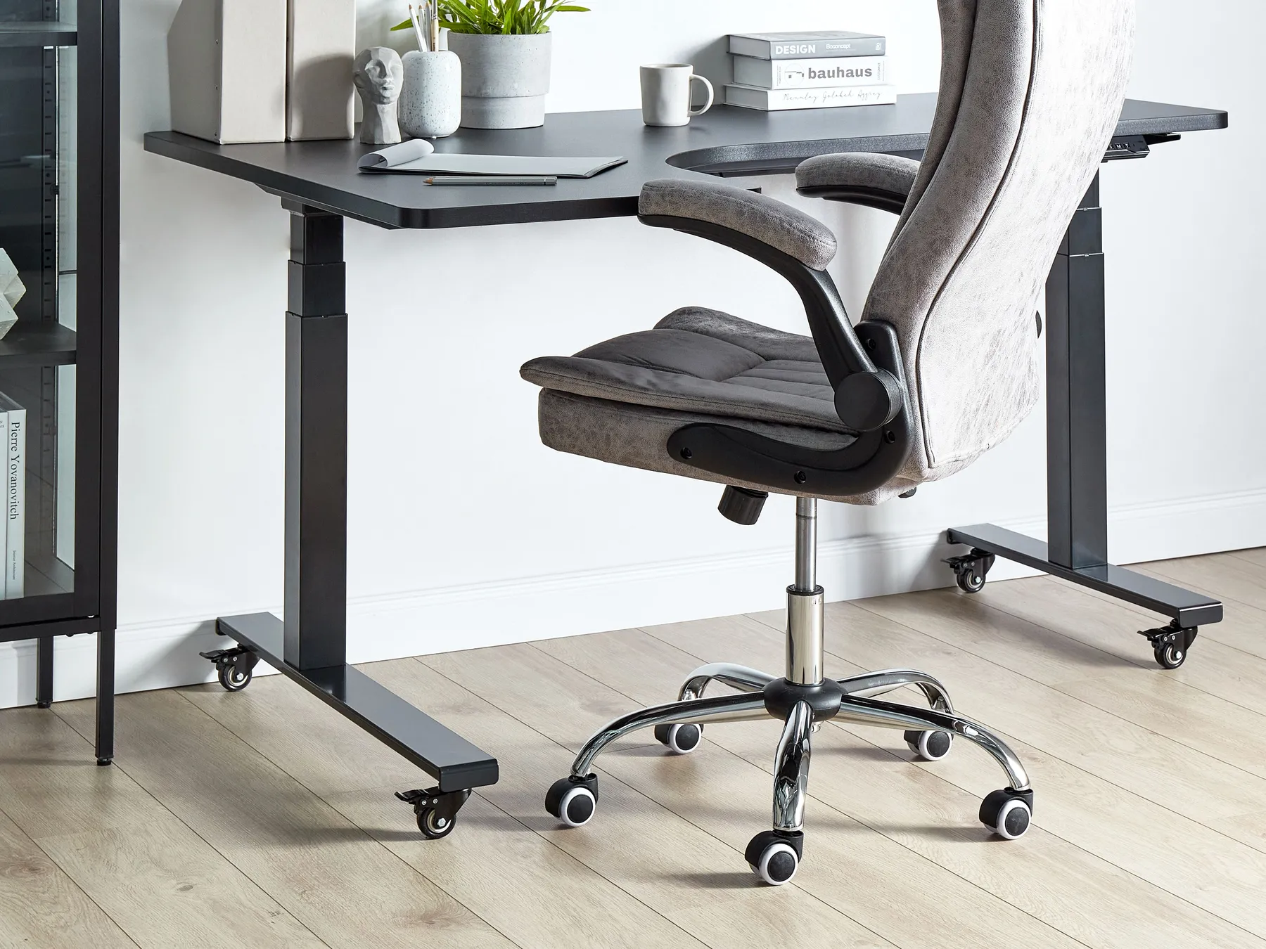 Set of 4 Casters for Corner Desk DESTINES Black_976102