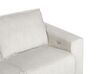 Canapé 3 places inclinable en velours côtelé blanc cassé NUKARI_918710