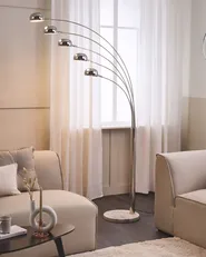 Floor Lamp FLINDERS Adjustable Metal Silver_695280