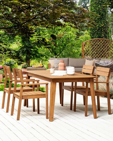 Set of 4 Acacia Wood Garden Chairs FORNELLI