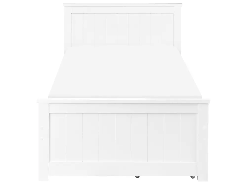 Bed with 2 Drawers SABRAN Pine Wood White 90 x 200 cm (EU Single)_1060846