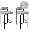 Set of 2 Bar Chairs AMAYA Boucle Grey