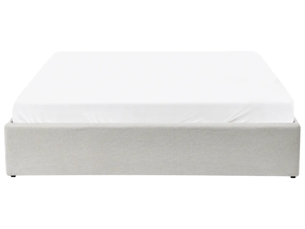 Ottoman Bed without Headboard DINAN Fabric Light Beige 160 x 200 cm (EU King Size)_903640