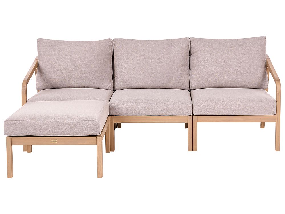 Set di divani da giardino 3 posti RIVELLO con ottomana Legno d'acacia Marrone chiaro