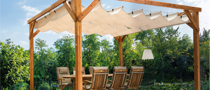Beliani - Gazebo Metallo Grigio 305 X 305 Cm Vomero