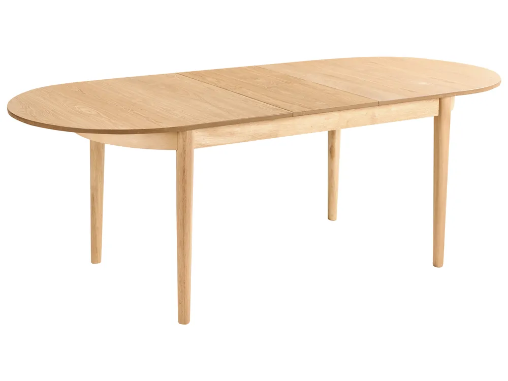 Extending Dining Table LARTO Light Ash Wood 180/220 cm 90 cm