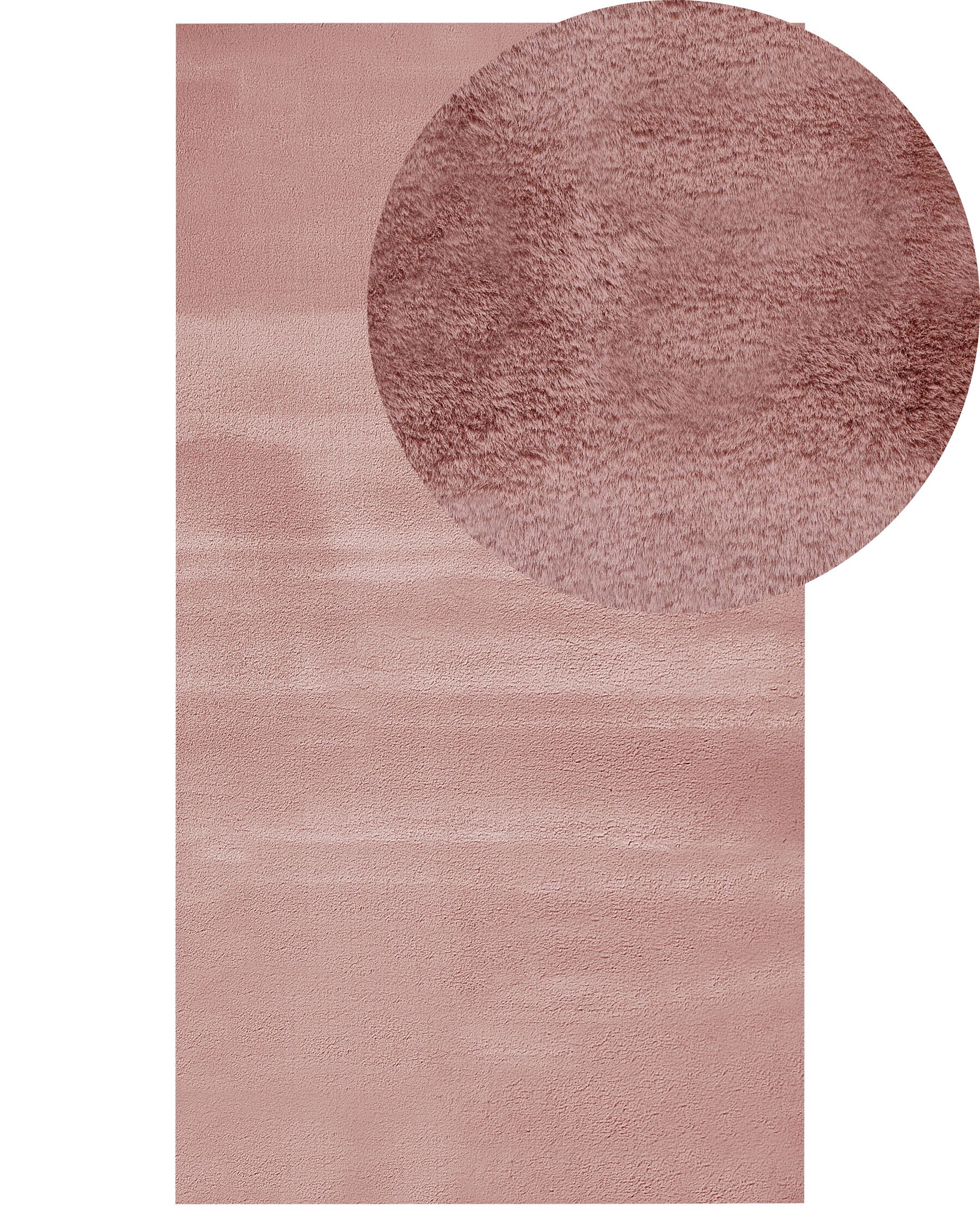 Koberec z umelej zajačej kožušiny 80 x 150 cm ružový MIRPUR_858771