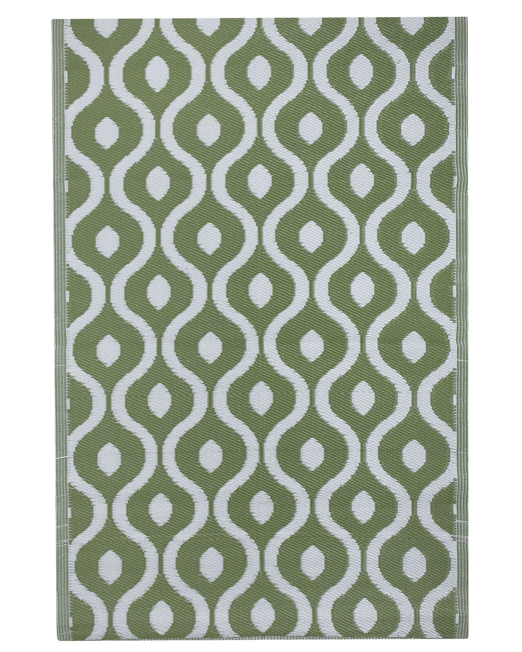 Outdoor Teppich grün 120 x 180 cm marokkanisches Muster zweiseitig Kurzflor PUNE_724662