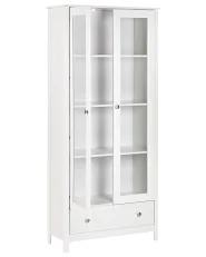 Witryna ze szklaną gablotą NORNALUP 80 cm Biały_949956
