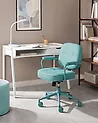 Desk Chair PARAMUS Faux Leather Turquoise
