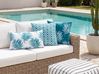 Set of 3 Outdoor Cushions BIRDWOOD Plant Pattern 30 x 50 cm 45 x 45 cm Turquoise
