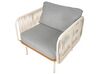 Lounge Set Aluminium weiß 2-Sitzer Auflagen grau SENISE_928097