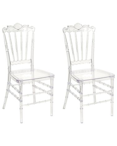 Lot de 2 chaises transparentes MENDON