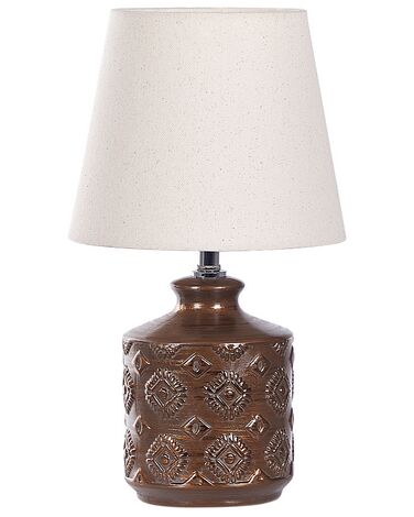 Lámpara de mesa de cerámica cobrizo/beige claro 35 cm ROSANNA