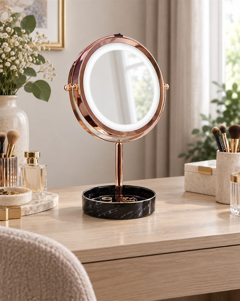 Makeup Mirror LED SAVOIE Rose Gold