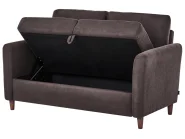 Living Room Set 5 Seater MARE Fabric Dark Brown_1100152