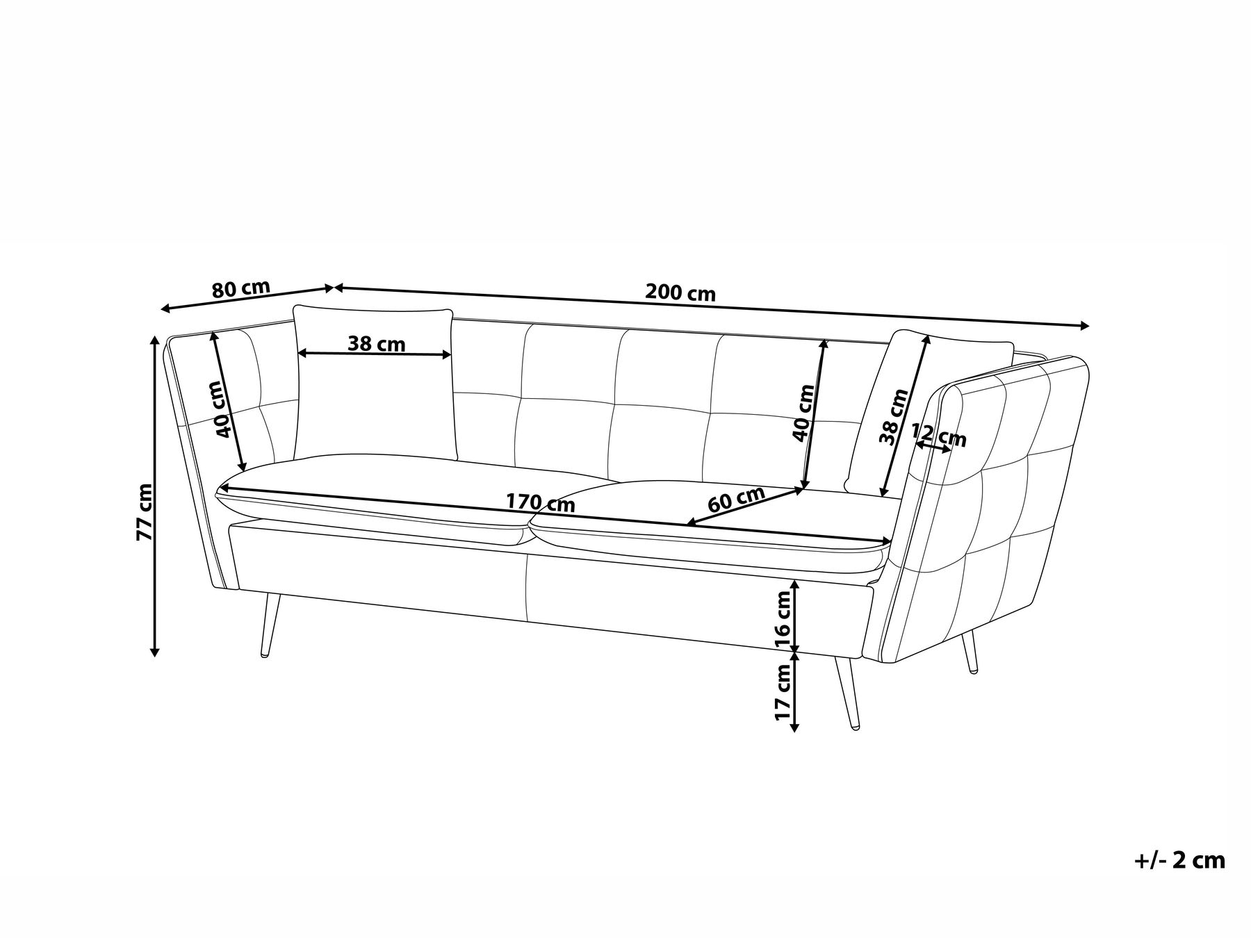 3 Seater Boucle Sofa White FREDERICA_965553