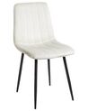 Lot de 4 chaises de salle à manger en velours blanc cassé KALISPELL_929028