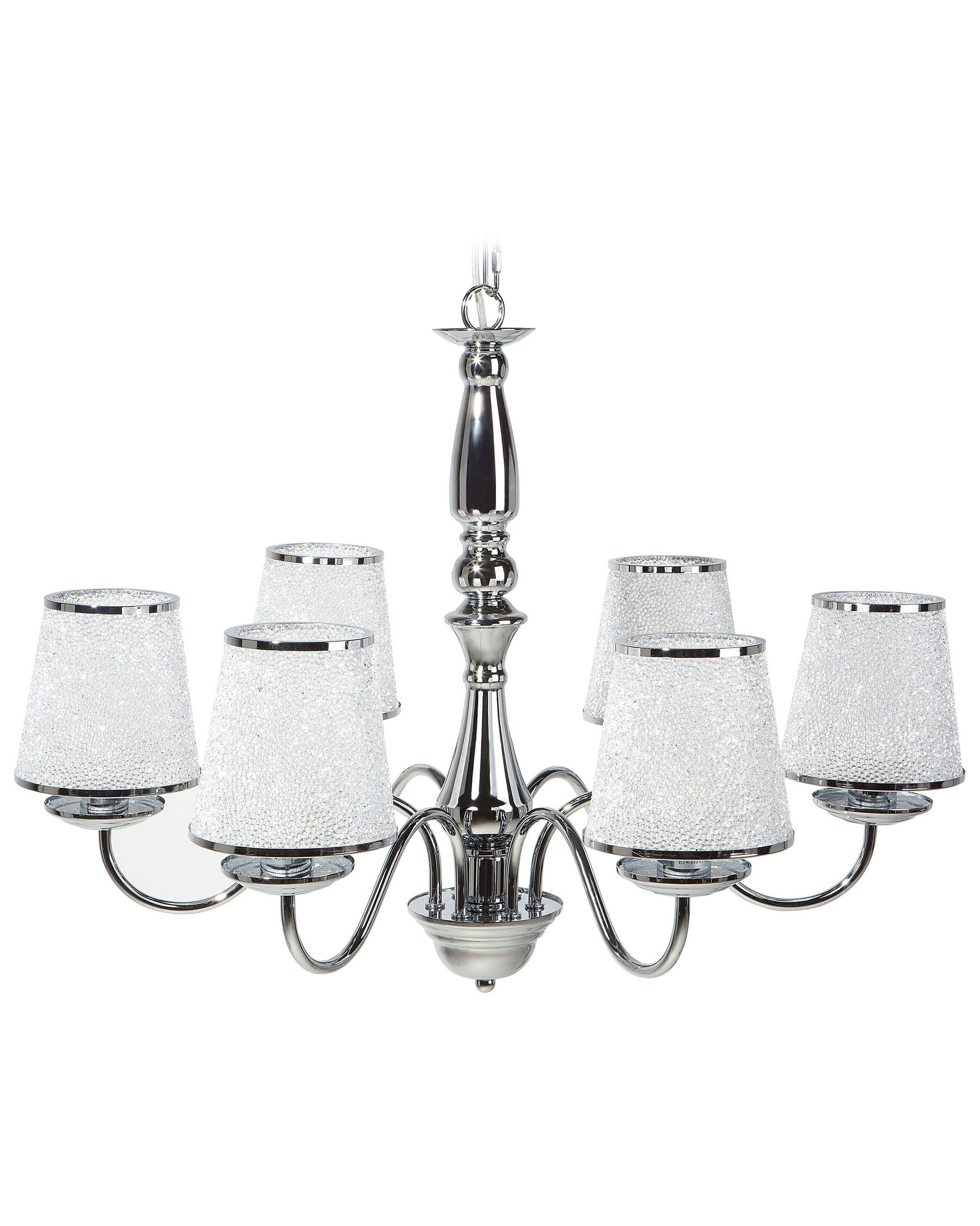 6 Light Metal Chandelier Silver BRADANO_684594