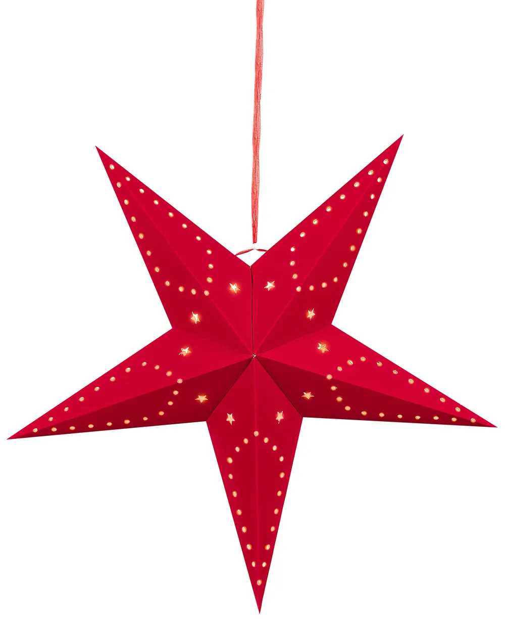 Set di 2 decorazioni da appendere LED MOTTI 60 cm Stella Rosso_835566