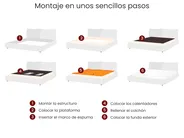 Cama de agua Bouclé LINARDS 180 x 200 cm Blanco_1027017