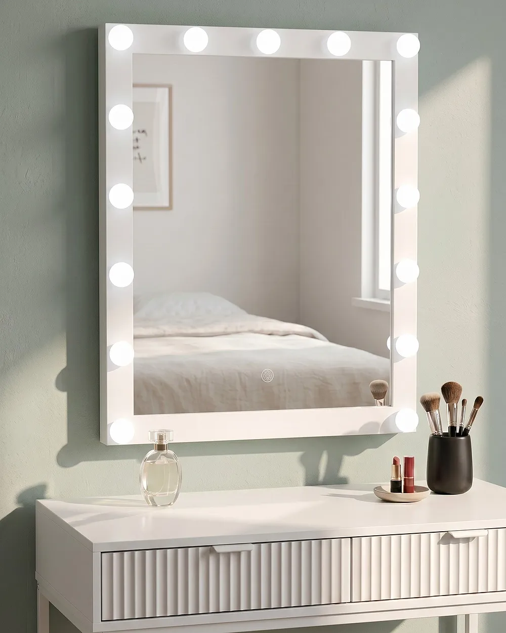 Miroir de salle de bain LED ODENAS 50 cm 60 cm Blanc_1155736