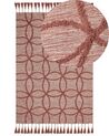 Teppich Baumwolle rot 160 x 230 cm geometrisches Muster Kurzflor KIRSEHIR_839683