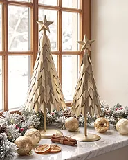Kétdarabos dekorfigura szett KEMIJOKI 41/48 cm Karácsonyfa Arany_1156601