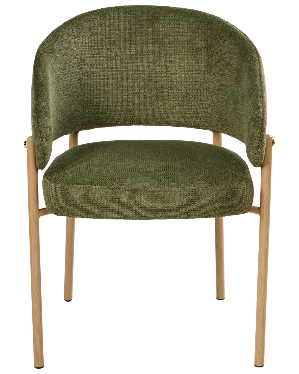 Set of 2 Dining Chairs ZANE Fabric Green_1042486