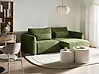 Sofa Bed 3 Seater VAXHOLM with Storage Fabric Green
