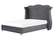 Bed Velvet AYETTE 160 x 200 cm (EU King Size) Grey_762718