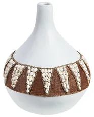 Wazon dekoracyjny SIMPANG 33 cm Ceramika Biały_849676