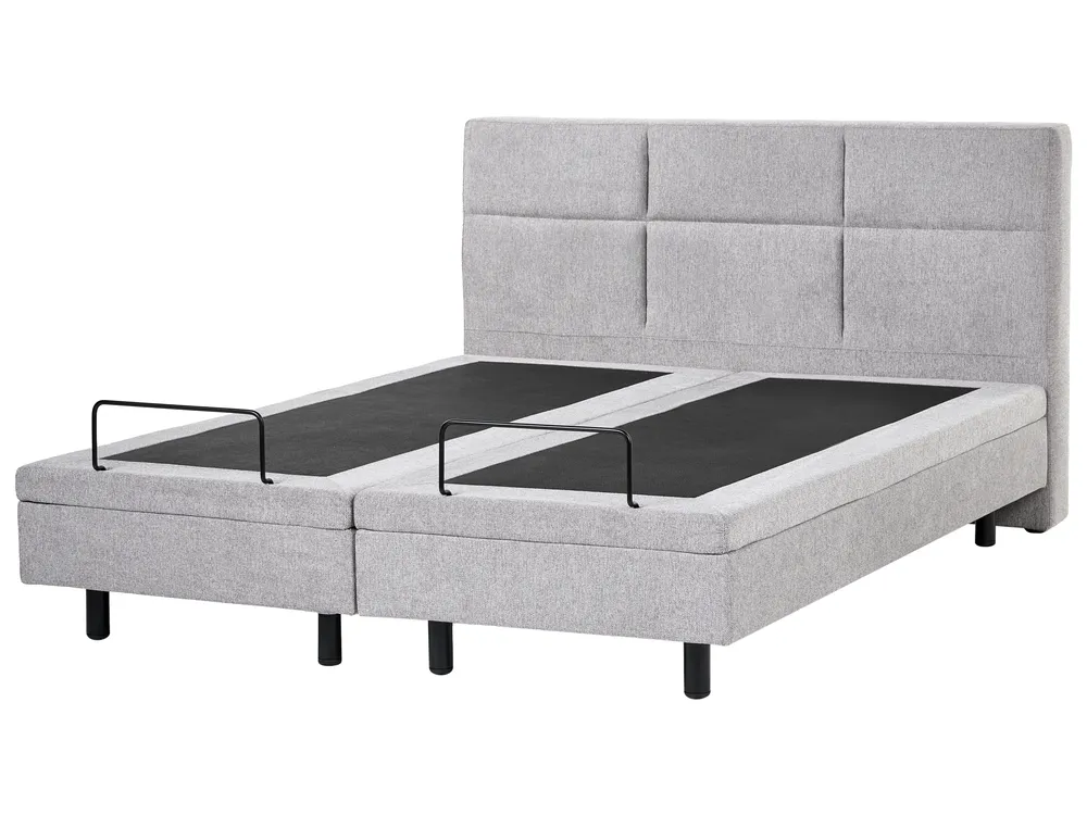 Adjustable Bed Fabric VICEROY 180 x 200 cm (EU Super King) Light Grey_1044448