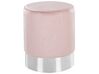 Pouf Samtstoff rosa / silber ⌀ 36 cm rund BRIGITTE_779610