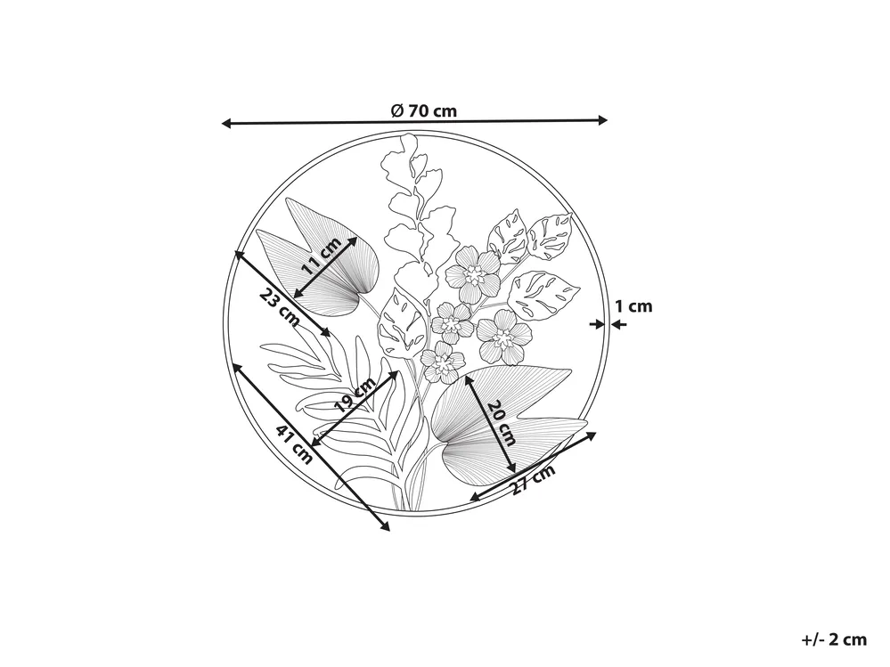 Dekoracja ścienna Kwiat DUBNIUM Metal 70 cm Zielony_933853