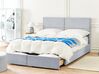 Sametová postel s úložným prostorem 180 x 200 cm světle šedá VERNOYES_861505