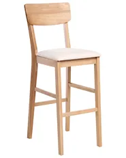 Set of 2 Bar Chairs AMBLER Wood Light Brown/ Beige_1010705