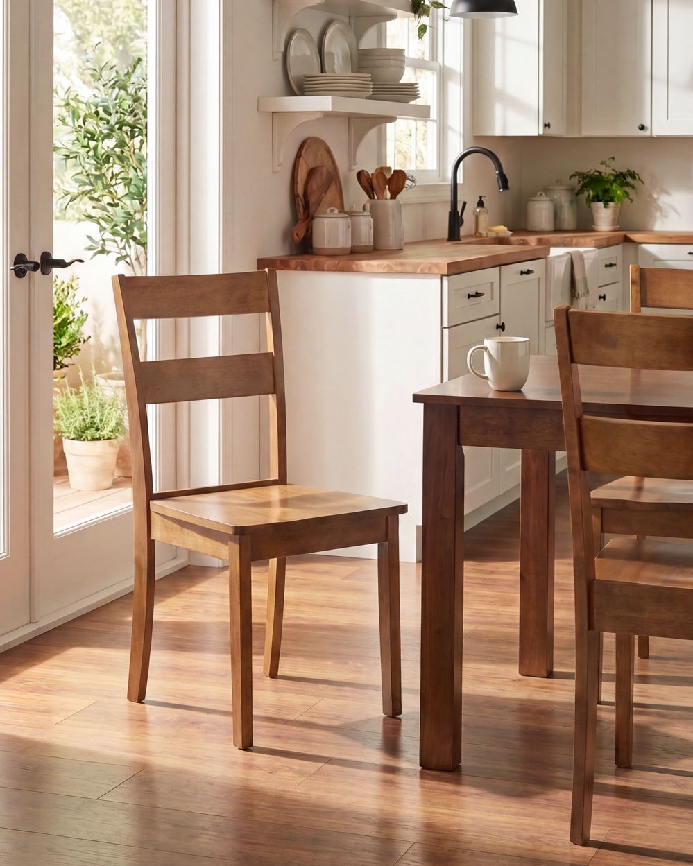 Lot de 2 chaises de salle à manger GEORGIA Bois Marron