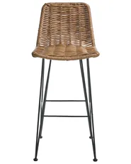 Set of 2 Bar Chairs CASSITA Rattan Brown_1018417