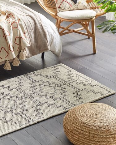 Wool Area Rug 80 x 150 cm Beige and Black URLA