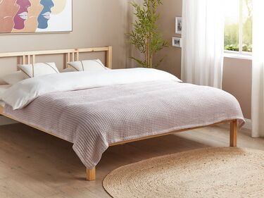Cotton Bedspread 150 x 200 cm Pink CHAGYL 