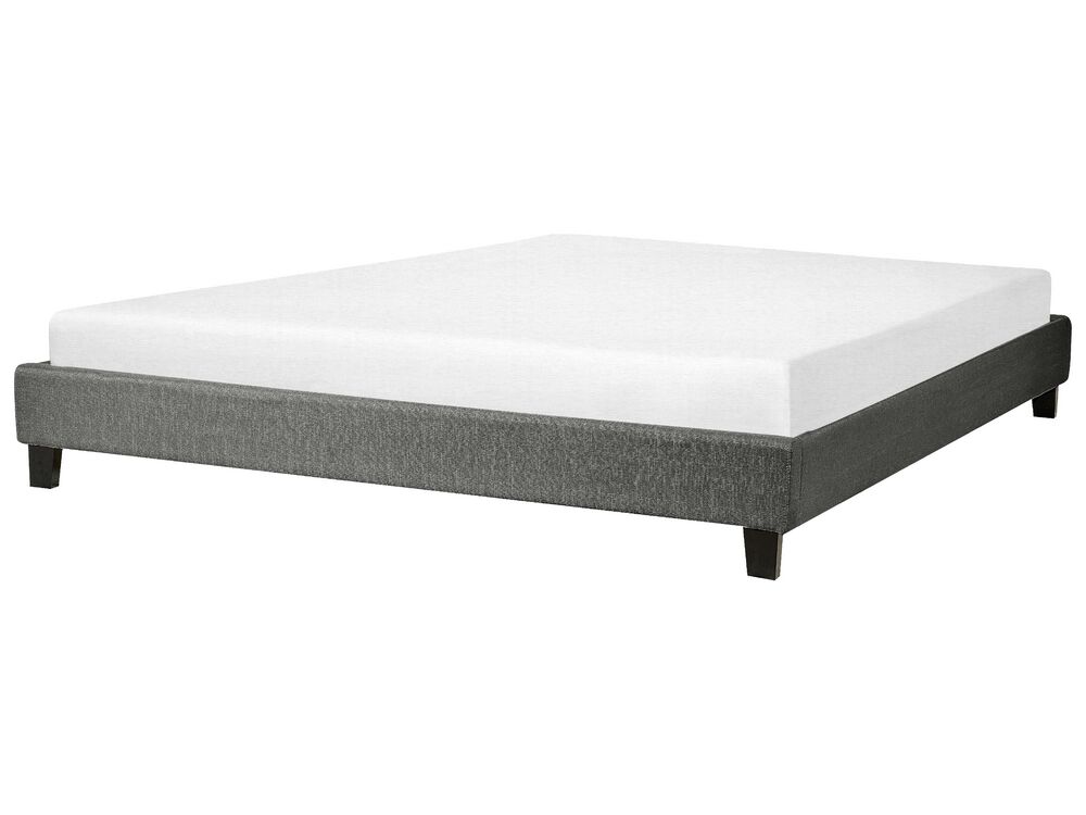 Bed without Headboard Fabric ROANNE 180 x 200 cm (EU Super King) Grey
