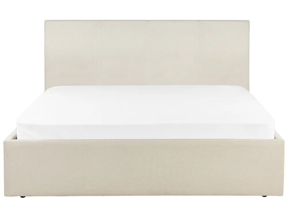 Bett mit Stauraum ORBEY Stoff Hellbeige 140 x 200 cm_906915