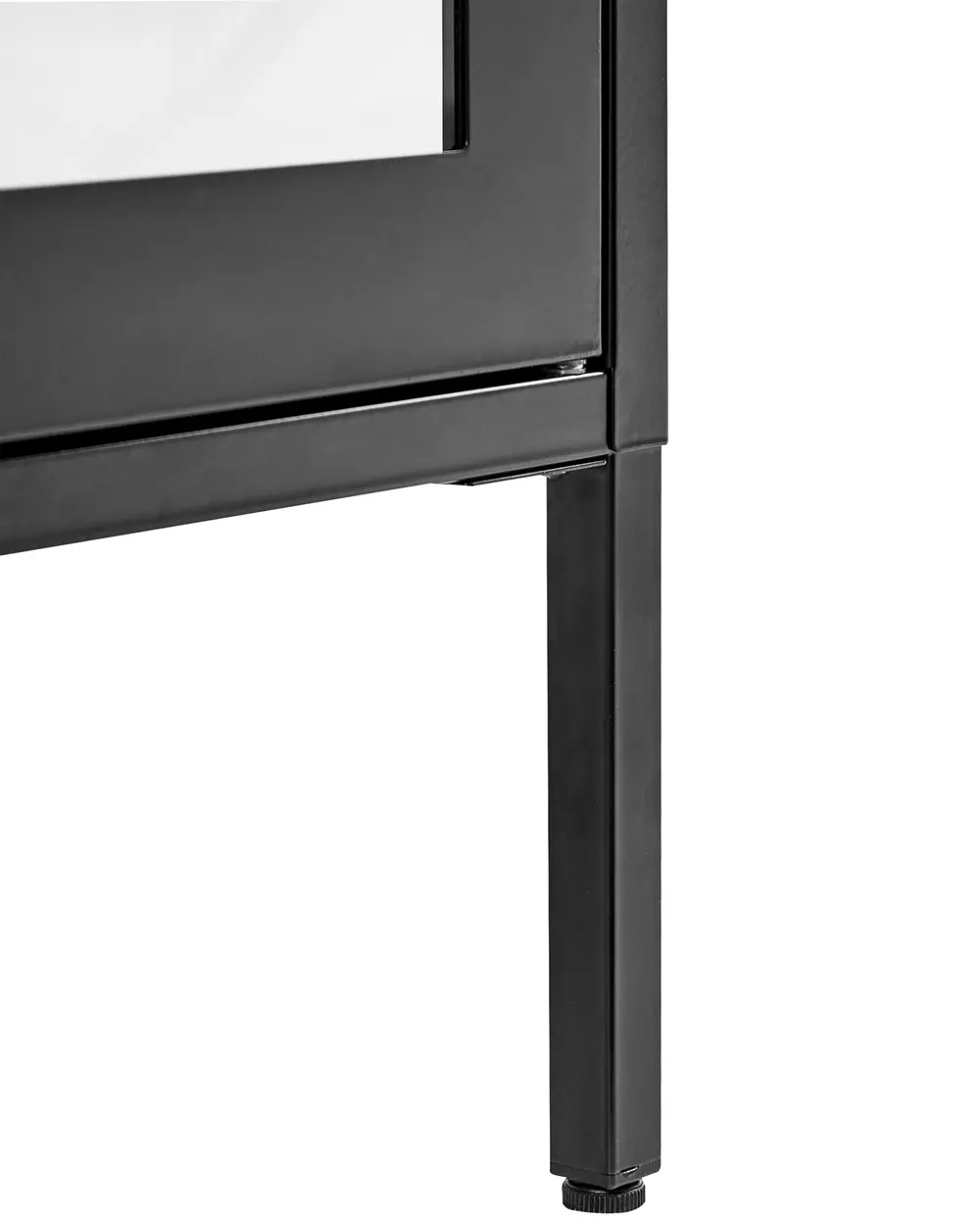 Witryna ze szklaną gablotą NASH 90 cm Metal Czarny_1108275