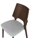 Conjunto de 2 sillas de poliéster/madera de caucho gris claro/madera oscura ABEE_837215
