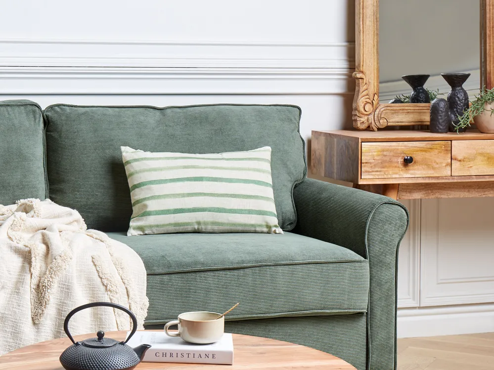 Throw Cushion KAFRA 30 x 50 cm Green Striped